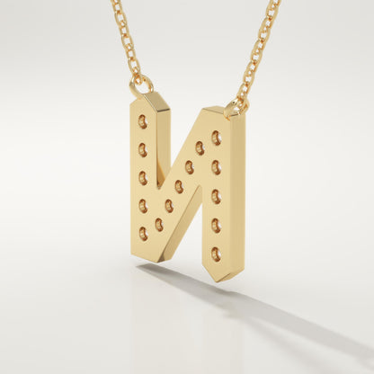 0.31 TCW Round Lab-Grown Diamond N Initial Necklace