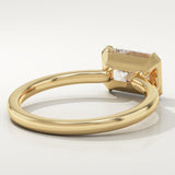 2.0 CT Radiant Cut Half Bezel Lab-Grown Diamond Engagement Ring