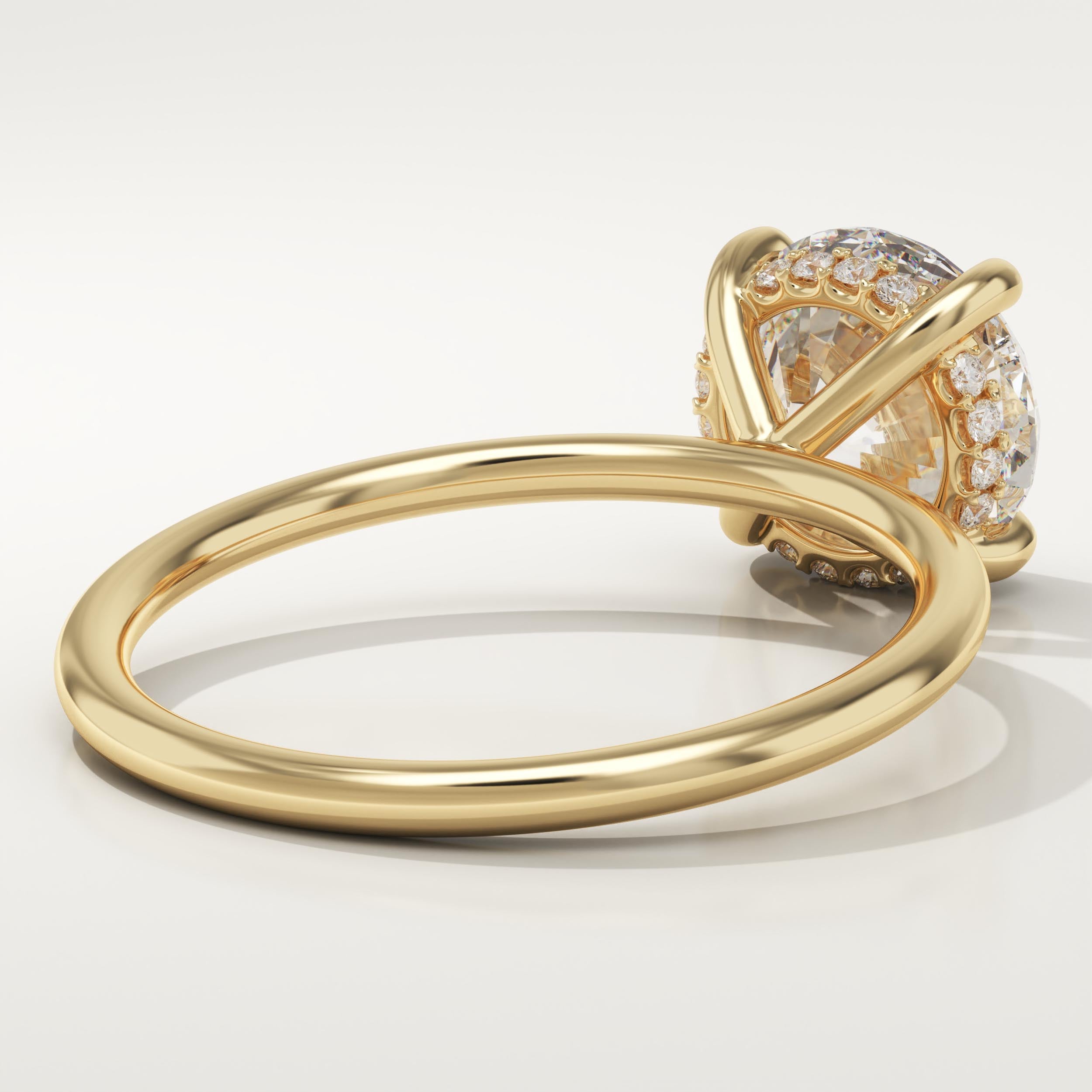 2.0 CT Round Cut Hidden Halo Lab-Grown Diamond Engagement Ring