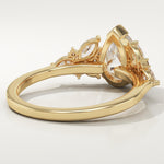 2.0 CT Pear Cut Cluster Lab-Grown Diamond Engagement Ring