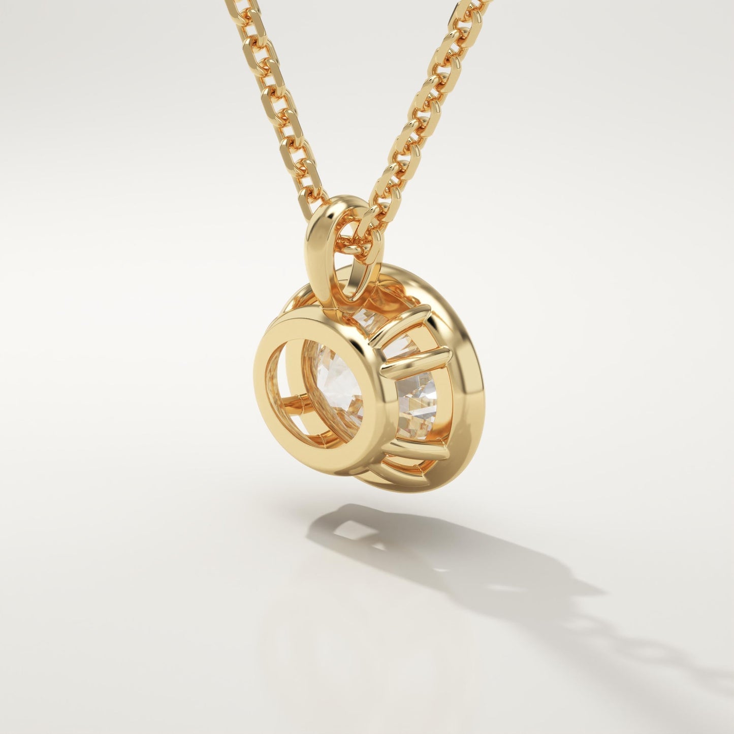 2 CT East West Oval Lab-Grown Diamond Solitaire & Bezel Necklace
