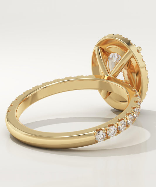 Oval Cut Halo & Pave Lab-Grown Diamond Engagement Ring