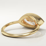 1.0 CT East West Marquise Cut Bezel Lab-Grown Diamond Engagement Ring