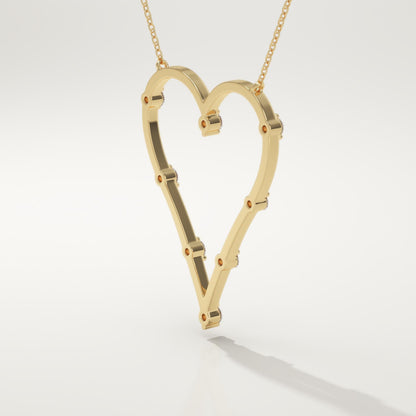 0.24 TCW Round Lab-Grown Diamond Heart Shaped Necklace