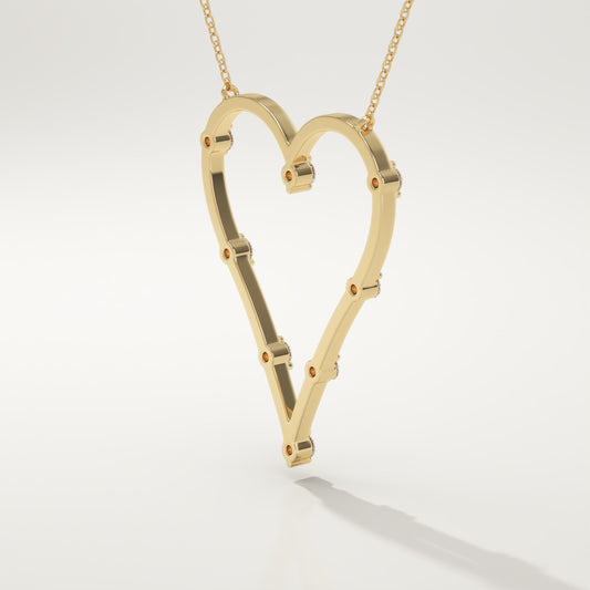 0.24 TCW Round Lab-Grown Diamond Heart Shaped Necklace