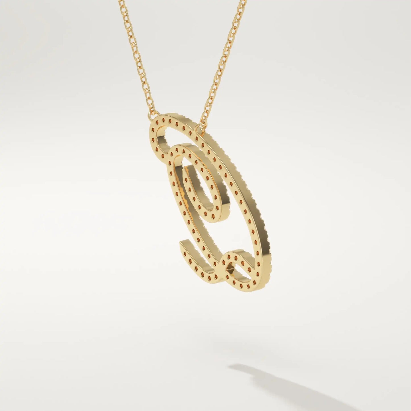 0.187 TCW Round Lab-Grown Diamond Q Initial Necklace
