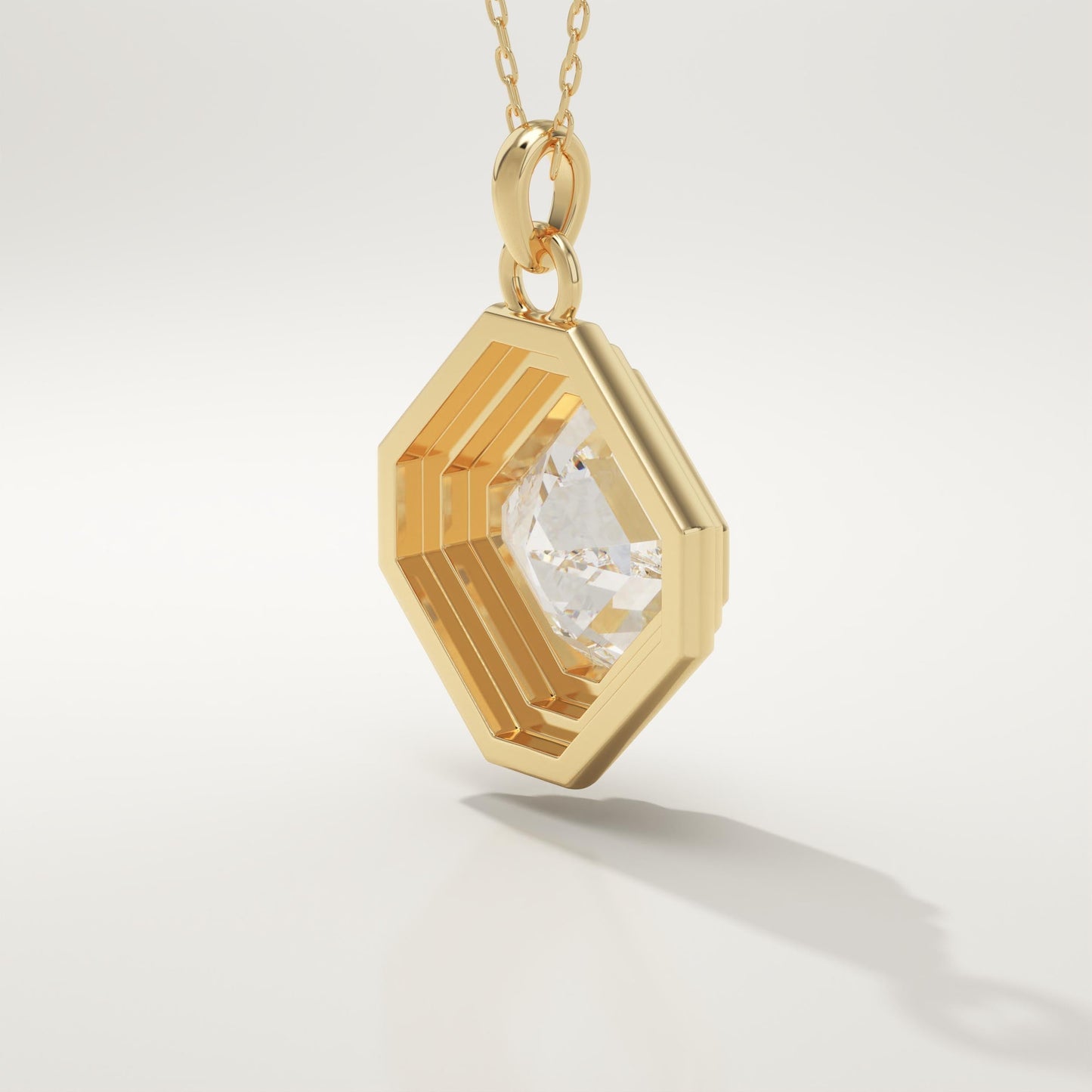 2 CT Asscher Lab-Grown Diamond Solitaire & Bezel Necklace