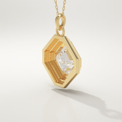 2 CT Asscher Lab-Grown Diamond Solitaire & Bezel Necklace