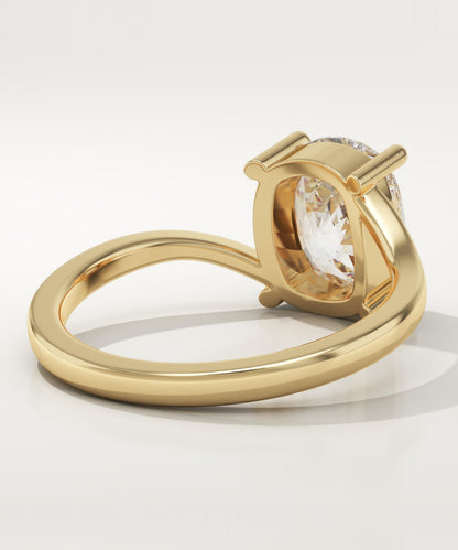 Elongated Cushion Cut Swirl Lab-Grown Diamond Engagement Ring