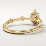 2.0 CT Pear Cut Dainty Pave Lab-Grown Diamond Engagement Ring