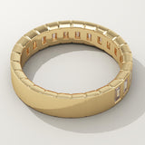 0.44 TCW Baguette Cut Lab-Grown Diamond Half Eternity Bezel Wedding Band