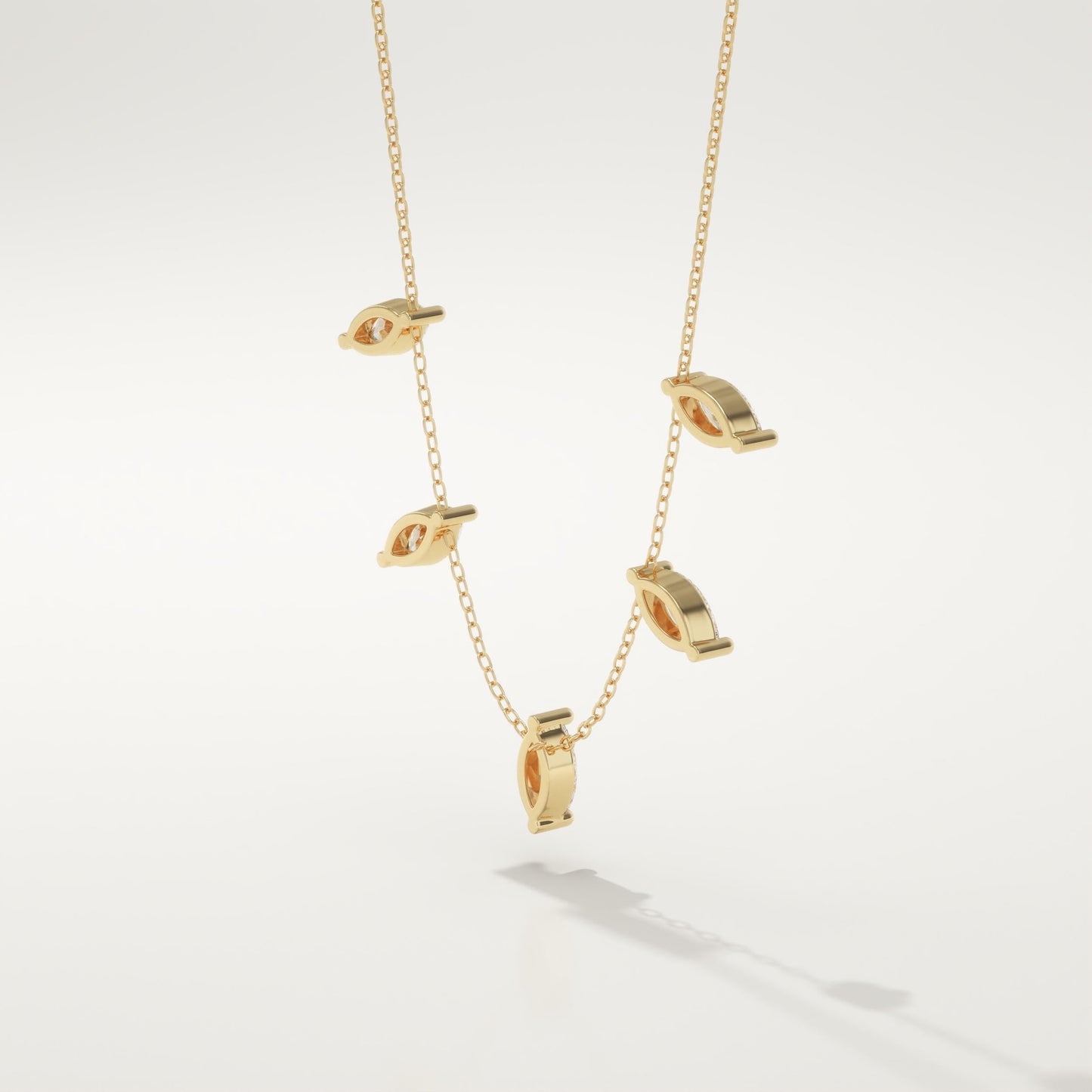 0.88 TCW Marquise Lab-Grown Diamond Charm Necklace