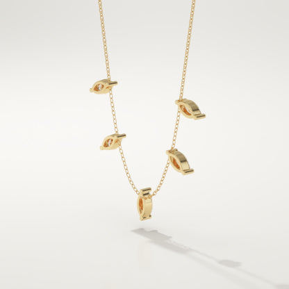 0.88 TCW Marquise Lab-Grown Diamond Charm Necklace