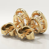 1 TCW Oval Bezel Lab-Grown Diamond Stud Earrings