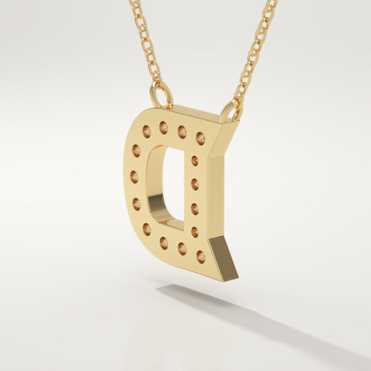 0.243 TCW Round Lab-Grown Diamond D Initial Necklace