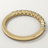 0.33 TCW Round Shaped March-Aquamarine Birthstone Wedding Band