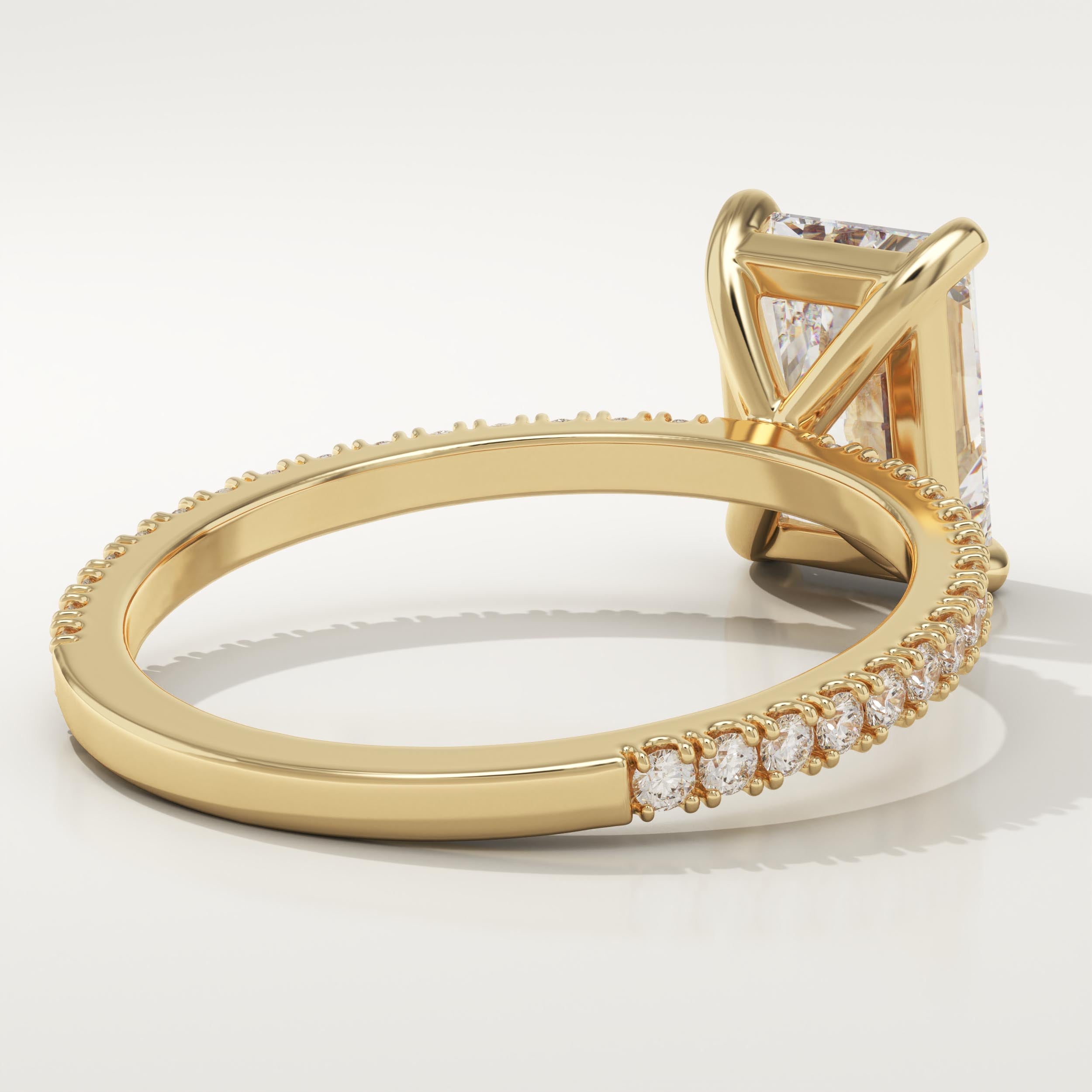 2.0 CT Radiant Cut Pave Lab-Grown Diamond Engagement Ring