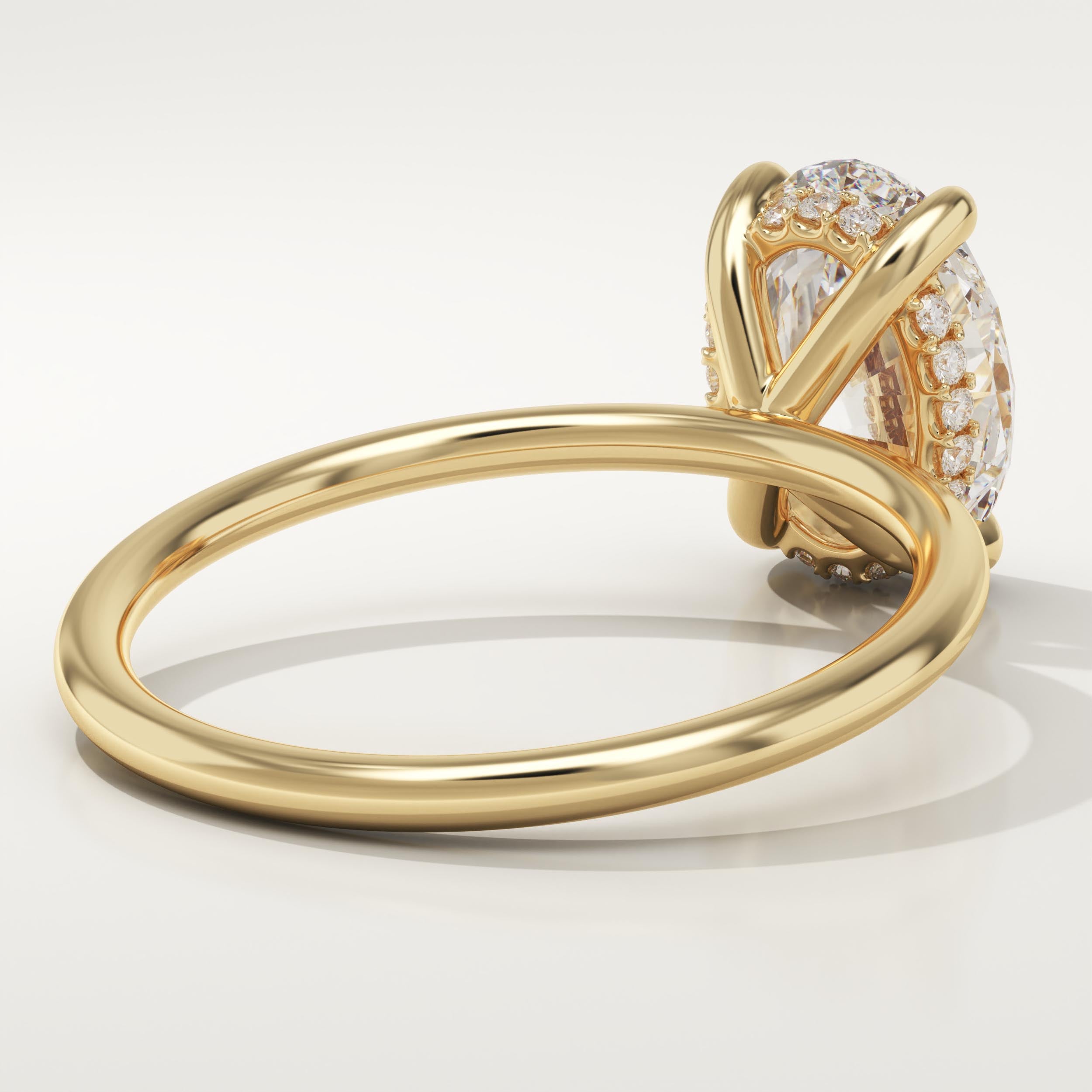 2.0 CT Oval Cut Hidden Halo Lab-Grown Diamond Engagement Ring