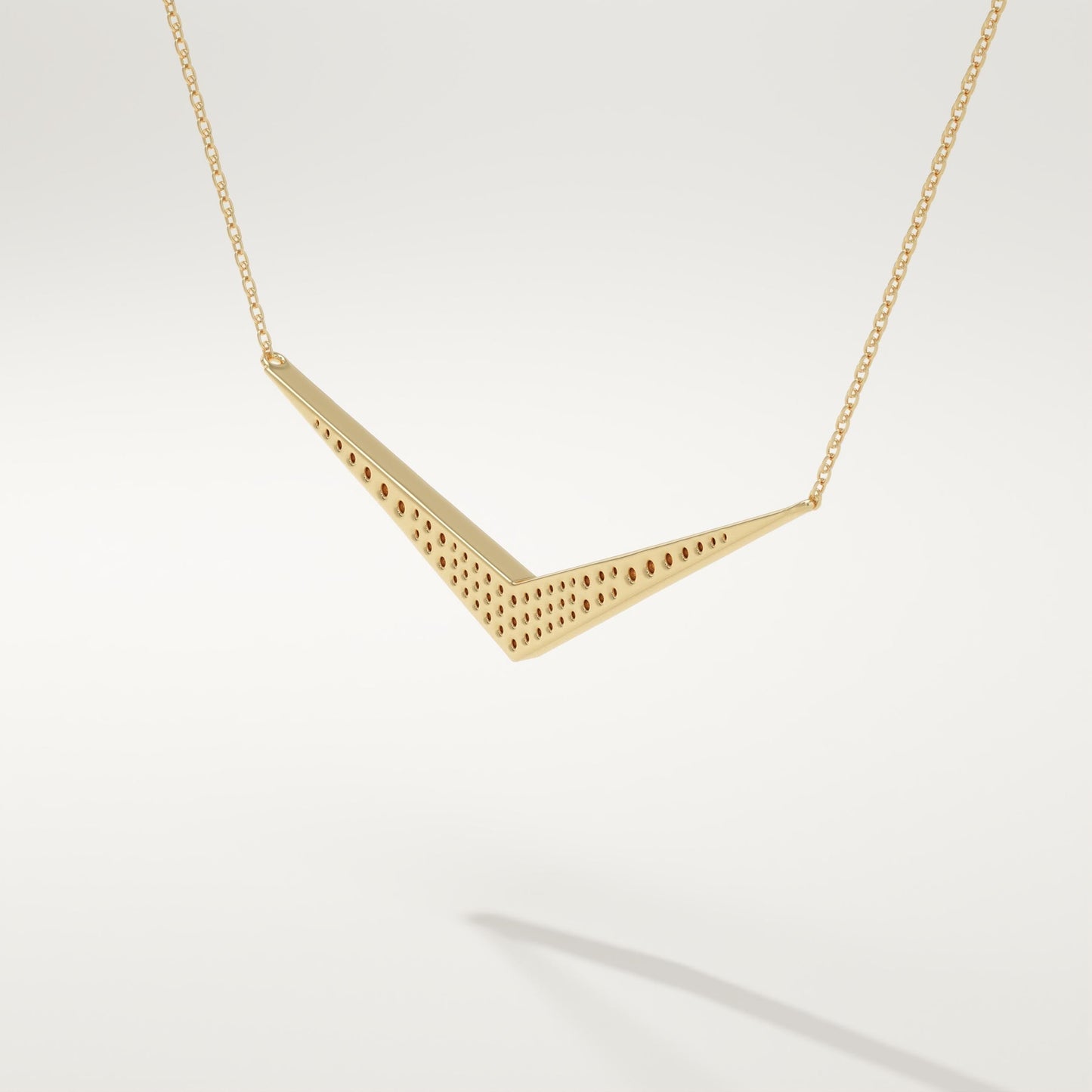 0.272 TCW Round Lab-Grown Diamond V Elongated Shaped Necklace