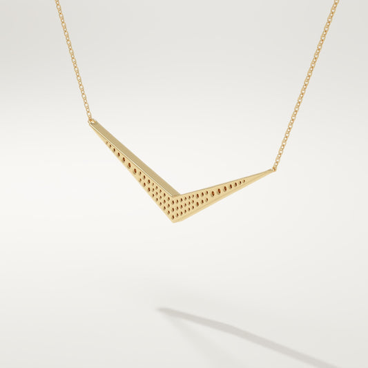 0.272 TCW Round Lab-Grown Diamond V Elongated Shaped Necklace