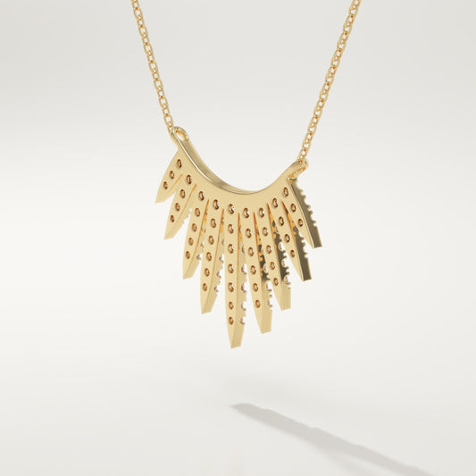 0.426 TCW Round Lab-Grown Diamond Sunbeams Charm Necklace