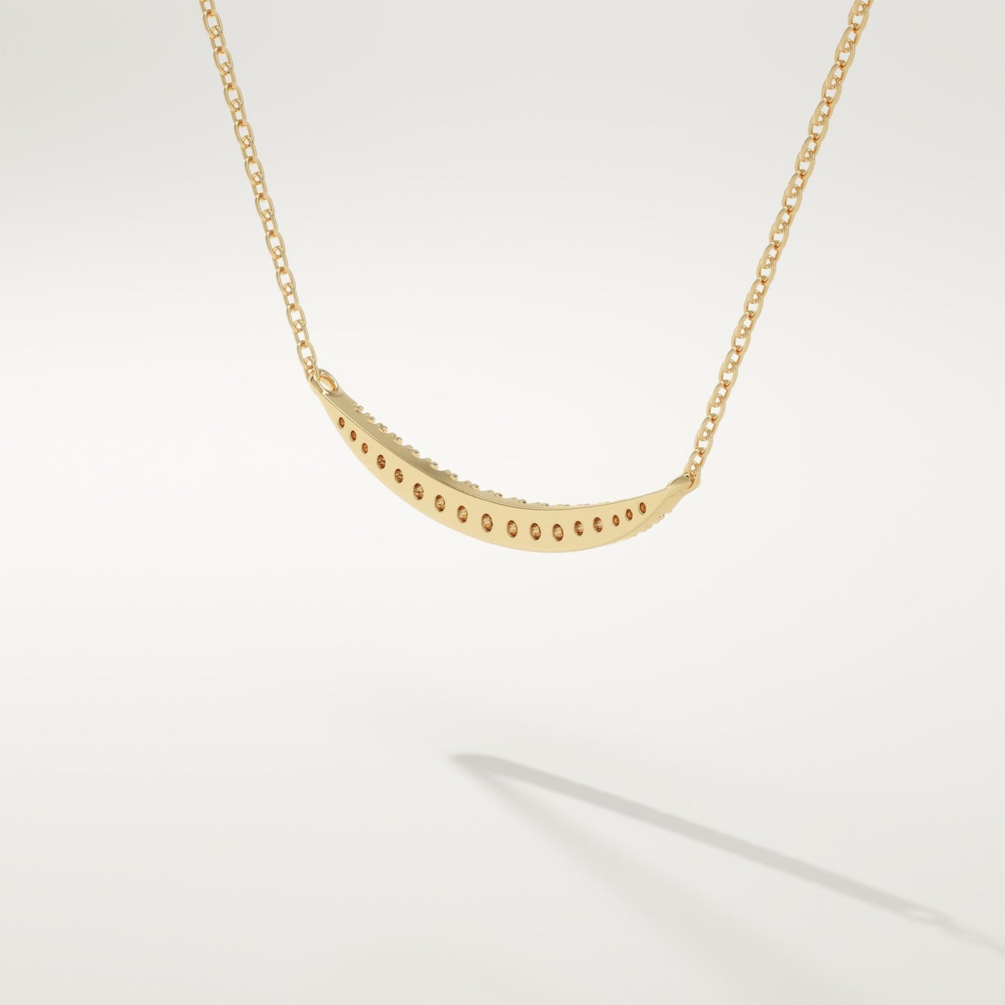 0.091 TCW Round Lab-Grown Diamond Smile Charm Necklace