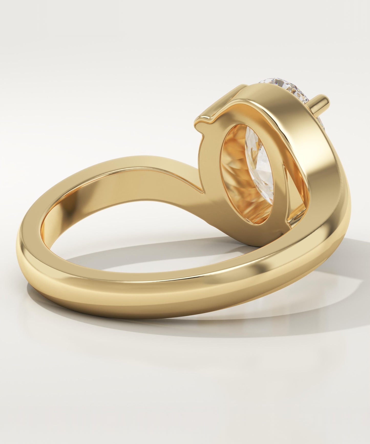 Oval Cut Swirl Lab-Grown Diamond Engagement Ring