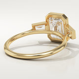 2.0 CT Emerald Cut Three Stone Bezel Lab-Grown Diamond Engagement Ring