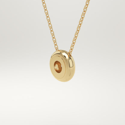 0.28 CT Round Lab-Grown Diamond Solitaire Bezel Necklace