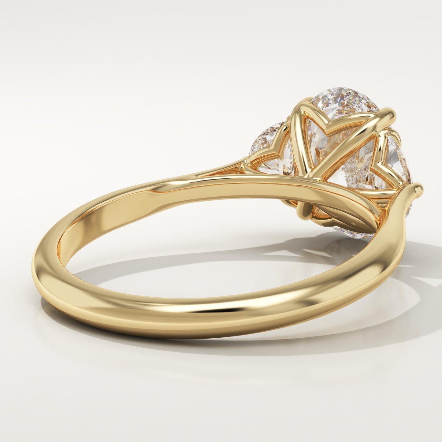 1.75 CT Oval Cut Three Stone Moissanite Engagement Ring