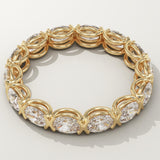 2.25 TCW Oval Cut Lab-Grown Diamond Full Eternity Half Bezel Wedding Band