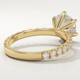 2.0 CT Round Cut Pave Lab-Grown Diamond Engagement Ring