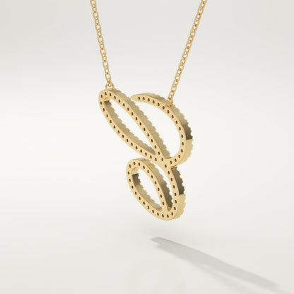 0.144 TCW Round Lab-Grown Diamond C Initial Necklace