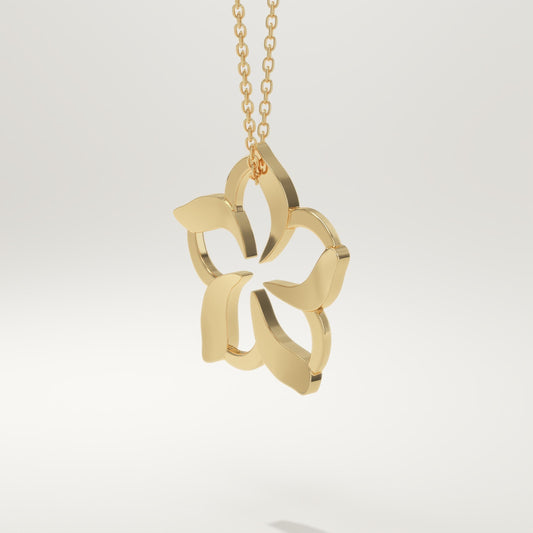 0.23 TCW Round Lab-Grown Diamond Flower Charm Necklace