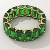 8.91 TCW Emerald Shaped May-Emerald Birthstone Wedding Band