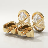 1 TCW Oval Half Bezel Lab-Grown Diamond Stud Earrings