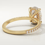 2.0 CT Oval Cut Pave Lab-Grown Diamond Engagement Ring