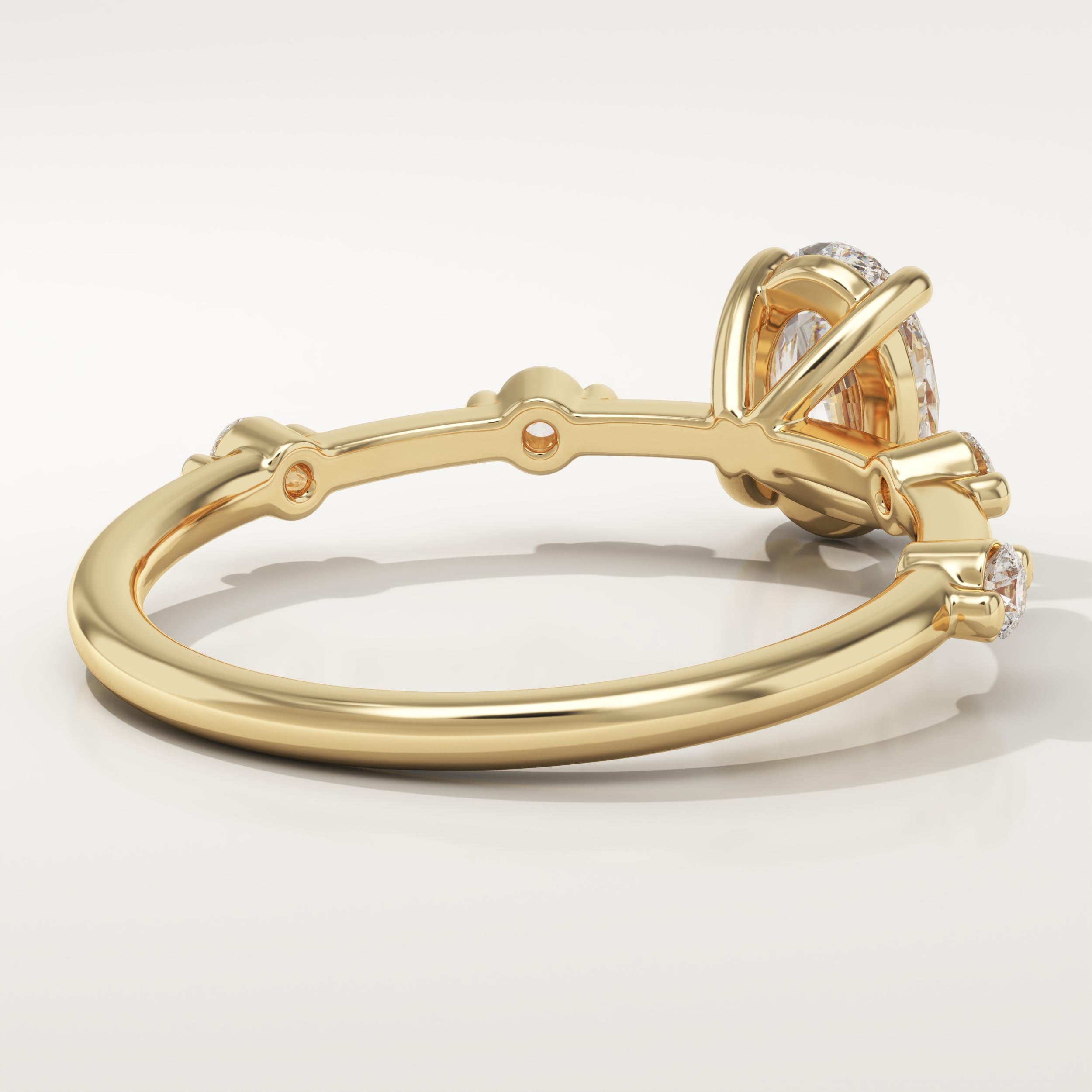 2.0 CT Oval Cut Dainty Pave Lab-Grown Diamond Engagement Ring