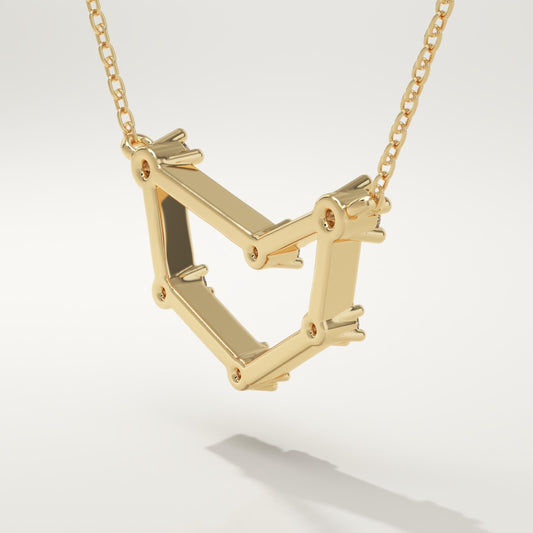 0.13 TCW Round Lab-Grown Diamond Capricorn Constellation Necklace