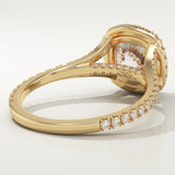 2.0 CT Cushion Cut Halo & Pave Lab-Grown Diamond Engagement Ring