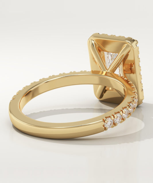 Radiant Cut Halo & Pave Lab-Grown Diamond Engagement Ring