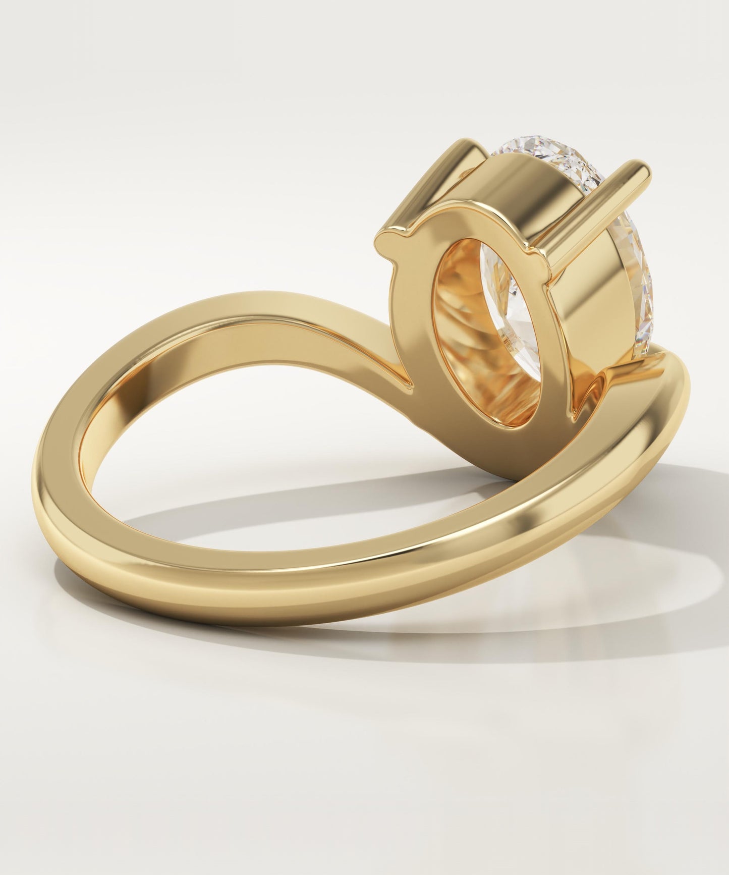 Oval Cut Curved Lab-Grown Diamond Engagement Ring