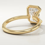 2.0 CT Emerald Cut Half Bezel Lab-Grown Diamond Engagement Ring