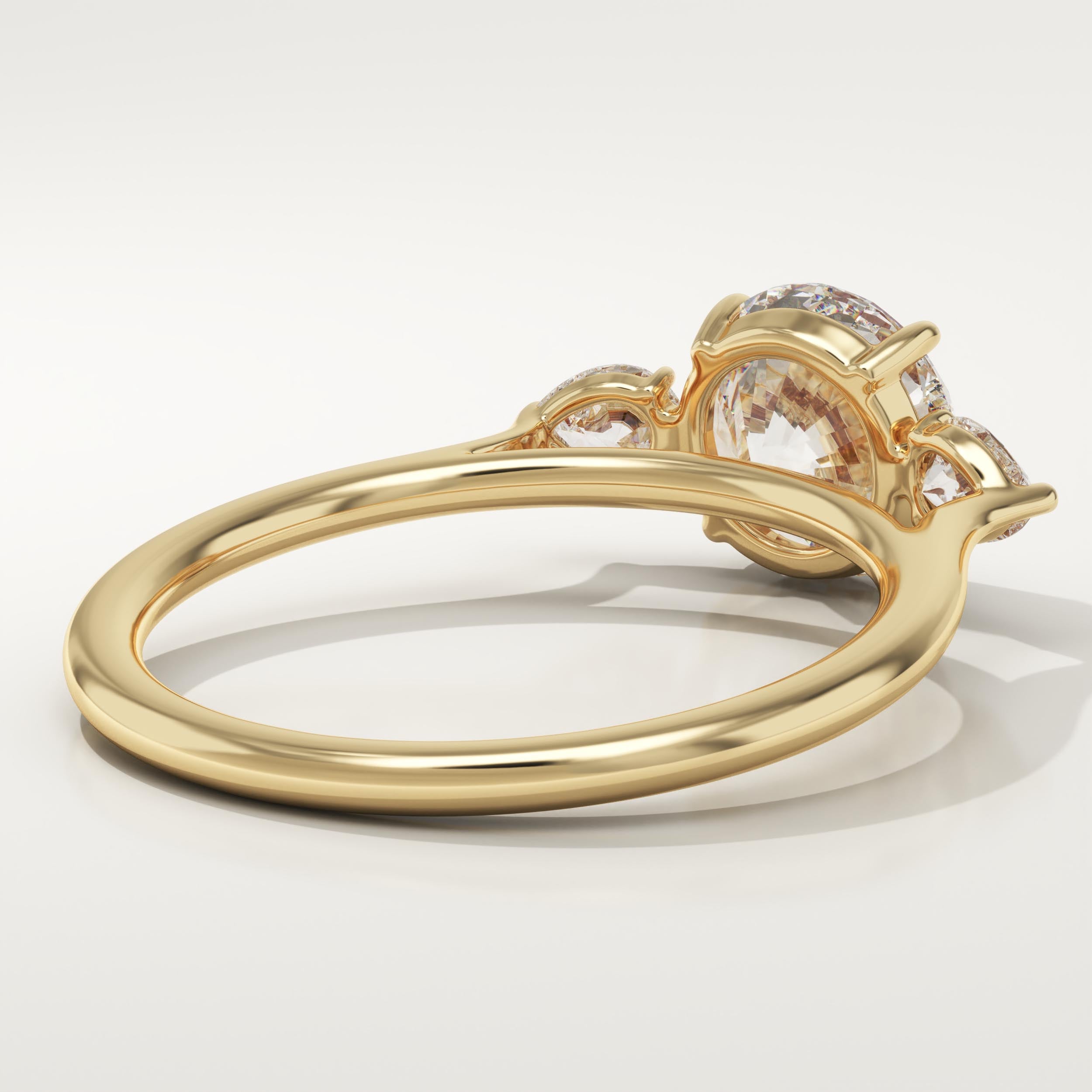 1.5 CT Round Cut Three Stone Lab-Grown Diamond Engagement Ring