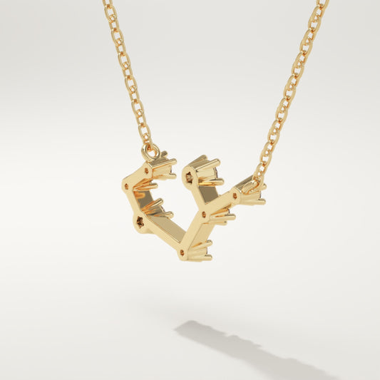 0.111 TCW Round Lab-Grown Diamond Saggitarius Constellation Necklace