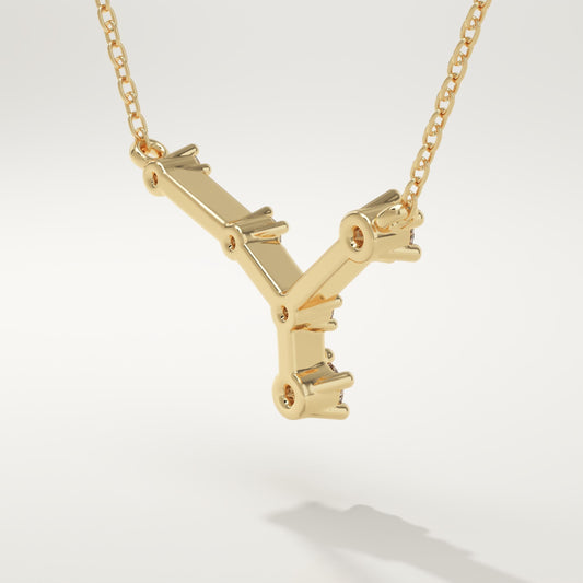 0.116 TCW Round Lab-Grown Diamond Cancer Constellation Necklace