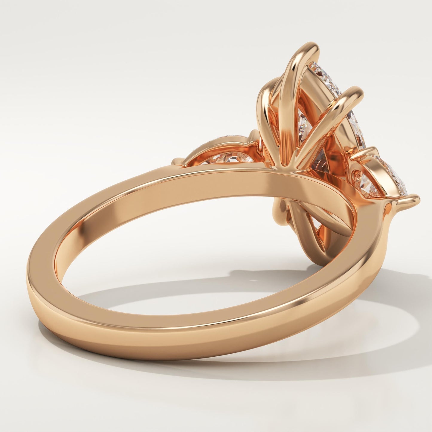 Marquise Cut Three stone Lab-Grown Diamond Engagement Ring