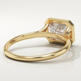 2.0 CT Emerald Cut Bezel Lab-Grown Diamond Engagement Ring