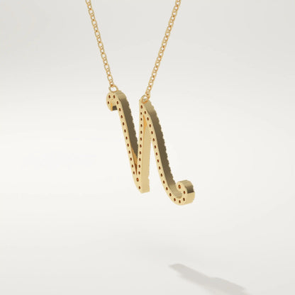 0.099 TCW Round Lab-Grown Diamond N Initial Necklace