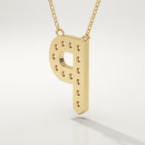 0.39 TCW Round Lab-Grown Diamond P Initial Necklace